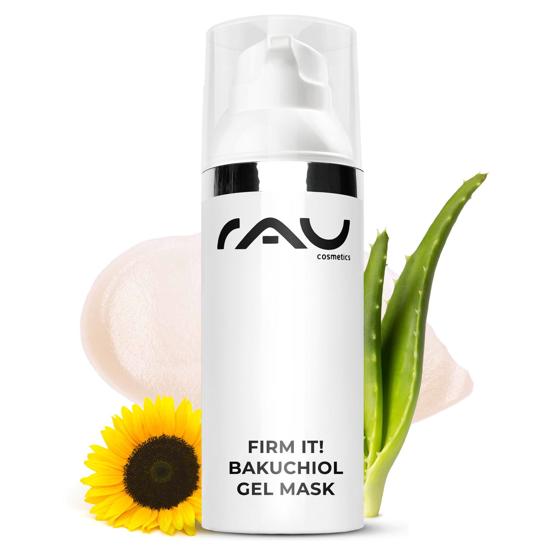 Rassodare! Bakuchiol Maschera Gel 50 ml Maschera Gel Anti-Età Flasche, Shaker, Kräuterig, Kräuter, Pflanze