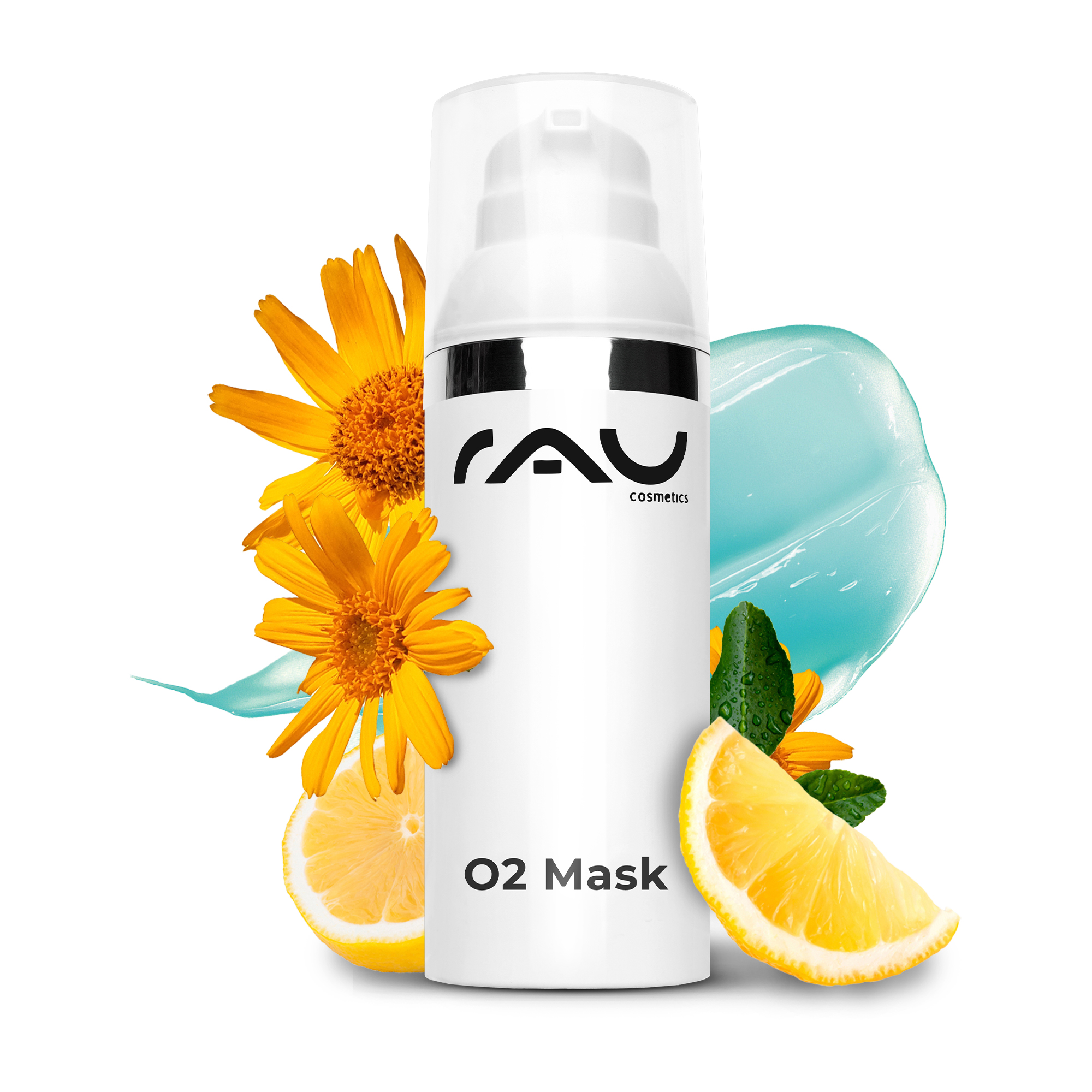 O2 Mask 50 ml Maschera con aloe vera, arnica e ginkgo Zitrusfrucht, Pflanze, Produzieren, Flasche, Gänseblümchen