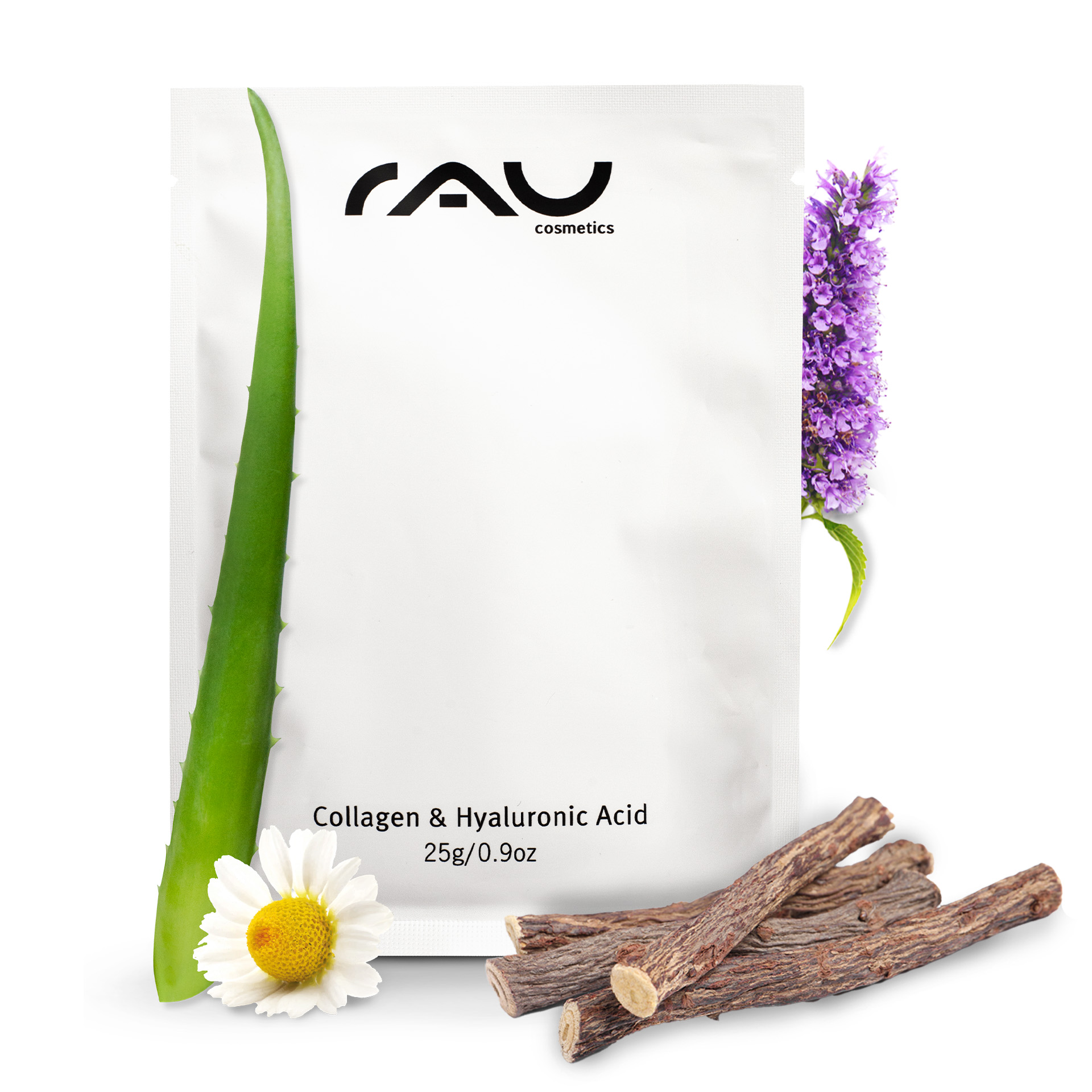 Maschera al collagene e all'acido ialuronico Maschera in pile con pantenolo Blume, Pflanze, Kräuterig, Kräuter, Blumen-Arrangement